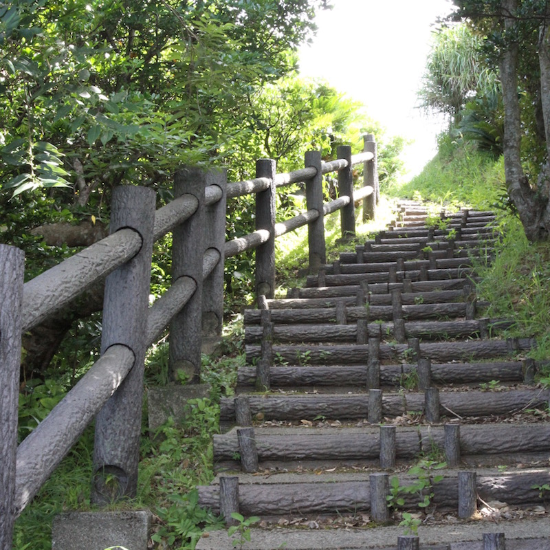 奄美の嶺山公園、展望台への階段