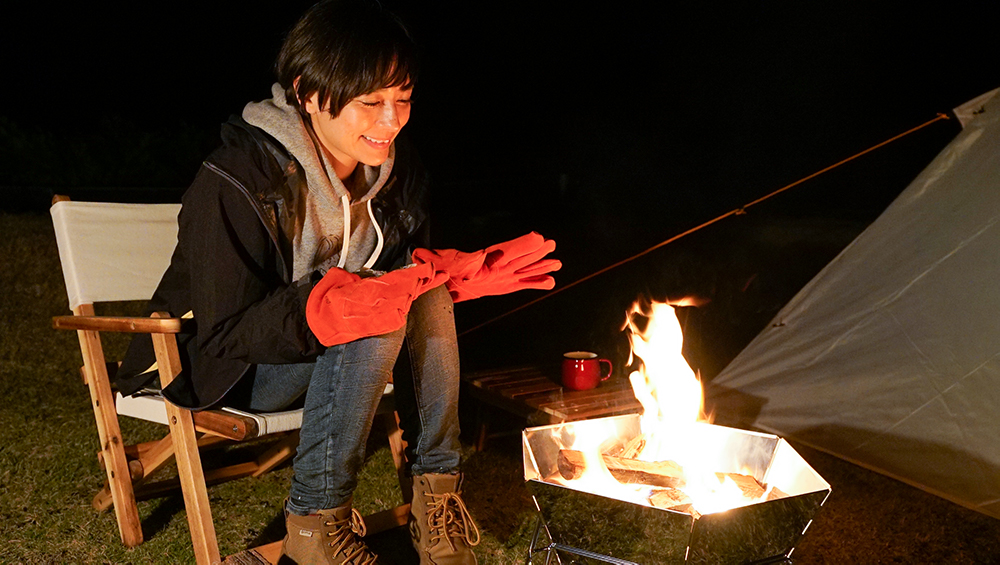 奄美大島の冬キャンプでの焚き火　camp　koya　amami　
